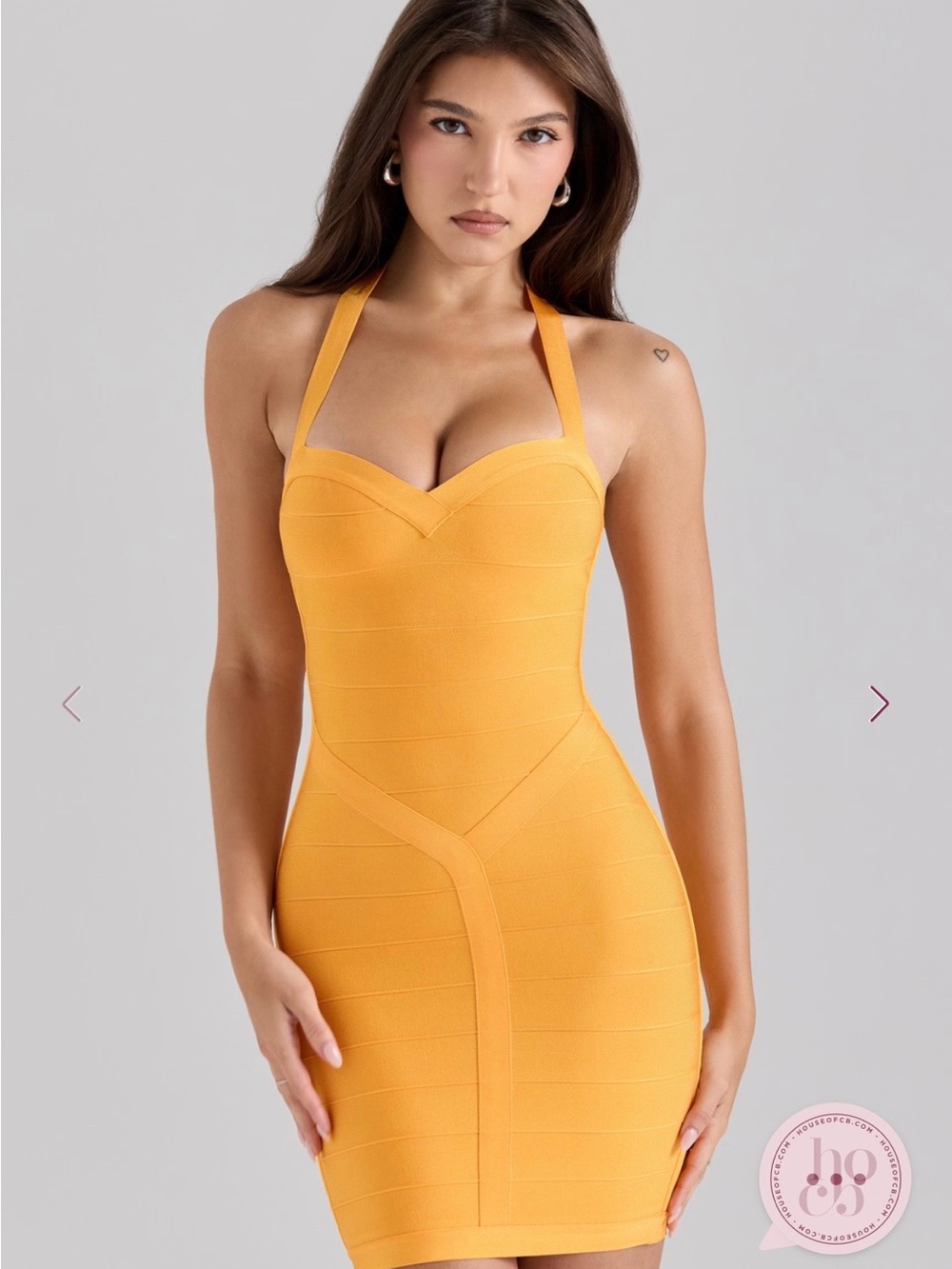 House of CB the supermodel orange sherbet Bandage Mini Dress